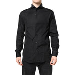 Emporio Armani Black Cotton Long Sleeves Formal Dress Shirt TSH87815-39