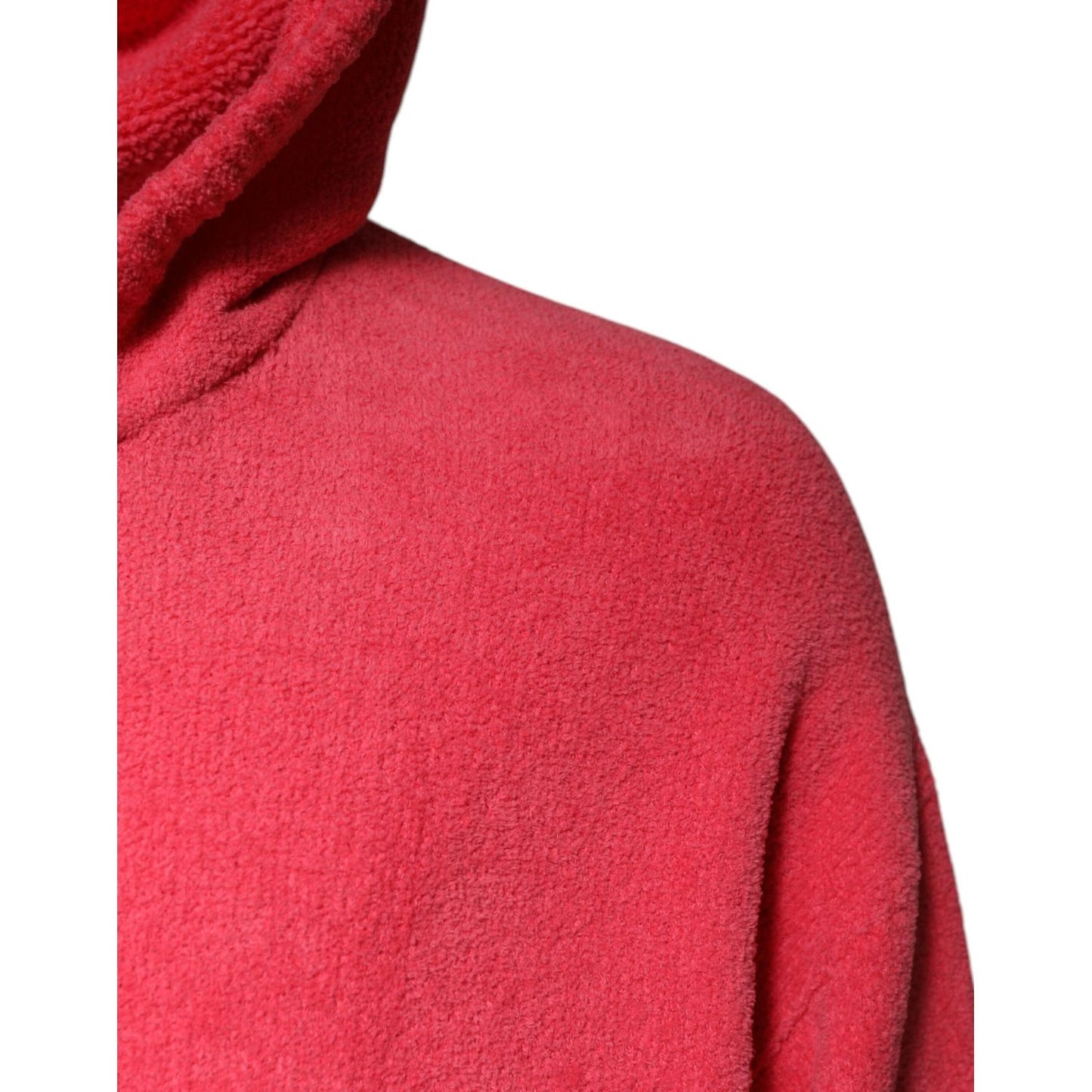 Dolce & Gabbana Red Cotton Knit Hooded Men Pullover Sweater