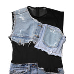 Dolce & Gabbana Black Blue Sleeveless Denim Mini Dress DR81717-40