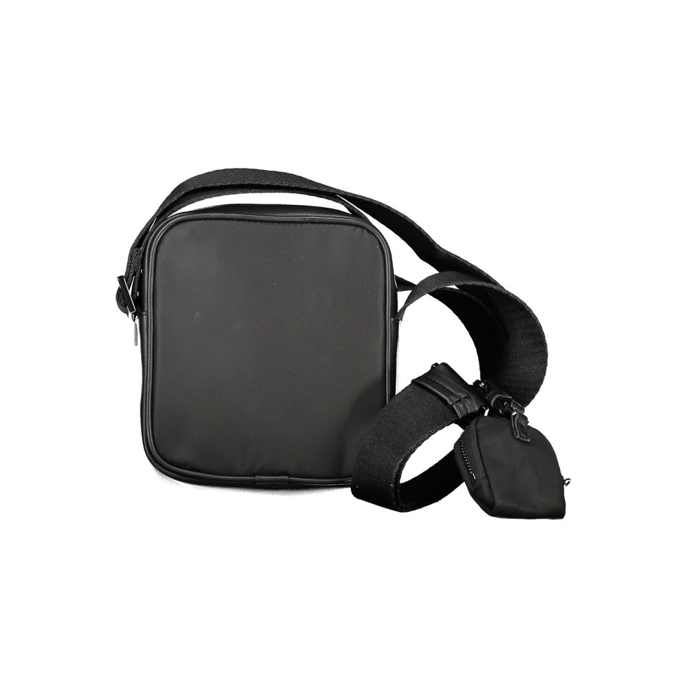 Calvin Klein Black Polyester Shoulder Bag with adjustable strap, internal pocket, zip closure, and removable coin purse