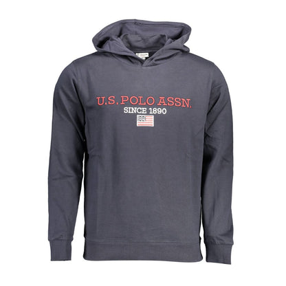 U.S. POLO ASSN. Blue Cotton Men Sweater featuring iconic logo and bold details, perfect for casual style and comfort.