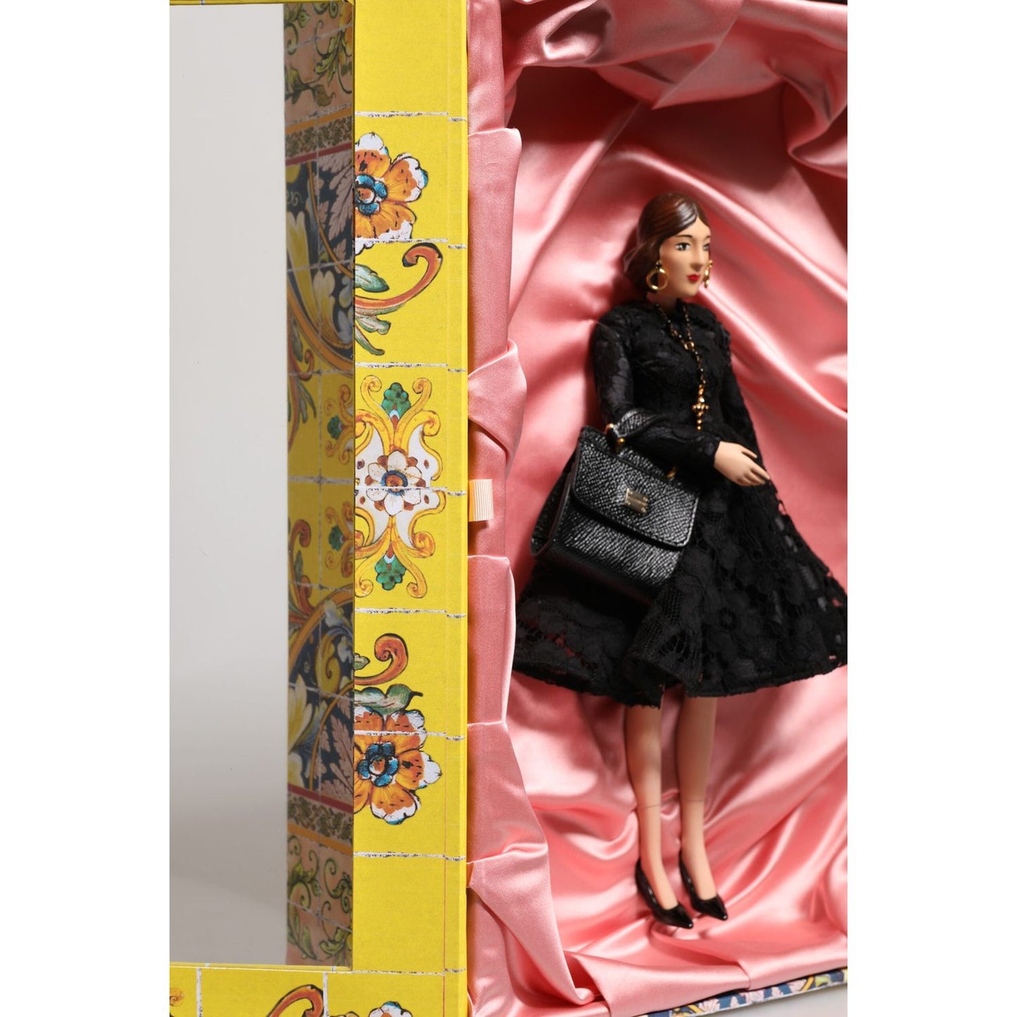 Dolce & Gabbana Black Dress Ceramic Porcelain Fashion Leather Sicily Dolls SMY11087