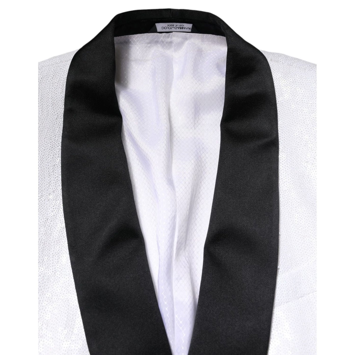 Dolce & Gabbana White Nylon Single Breasted Coat Blazer