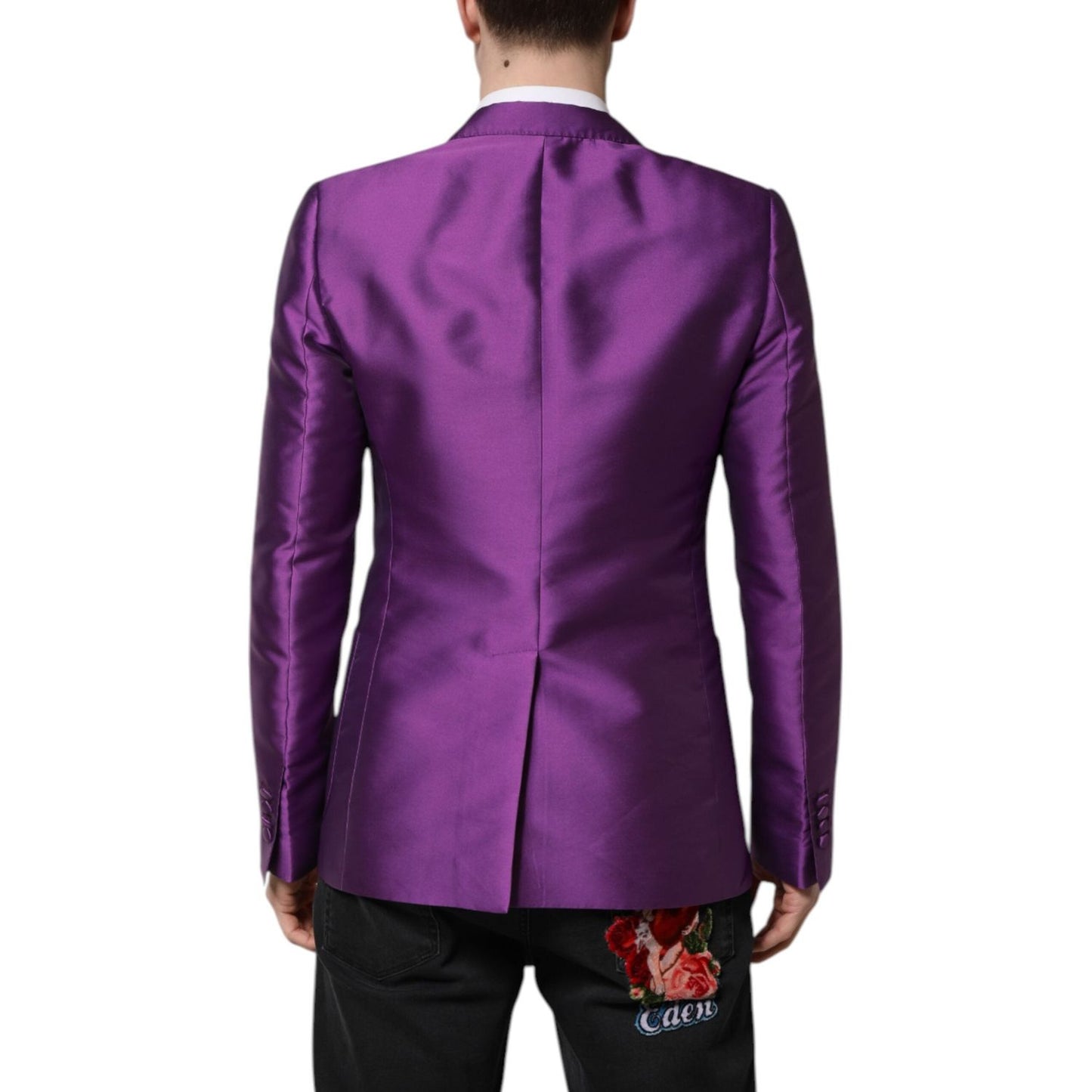 Dolce & Gabbana Purple Double Breasted Men Suit Coat Blazer KOS2314-48