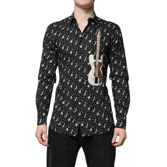 Dolce & Gabbana Black GOLD Instrument Embellished Shirt TSH90448-37