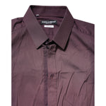 Dolce & Gabbana Burgundy Cotton GOLD Long Sleeves Shirt TSH878452-42