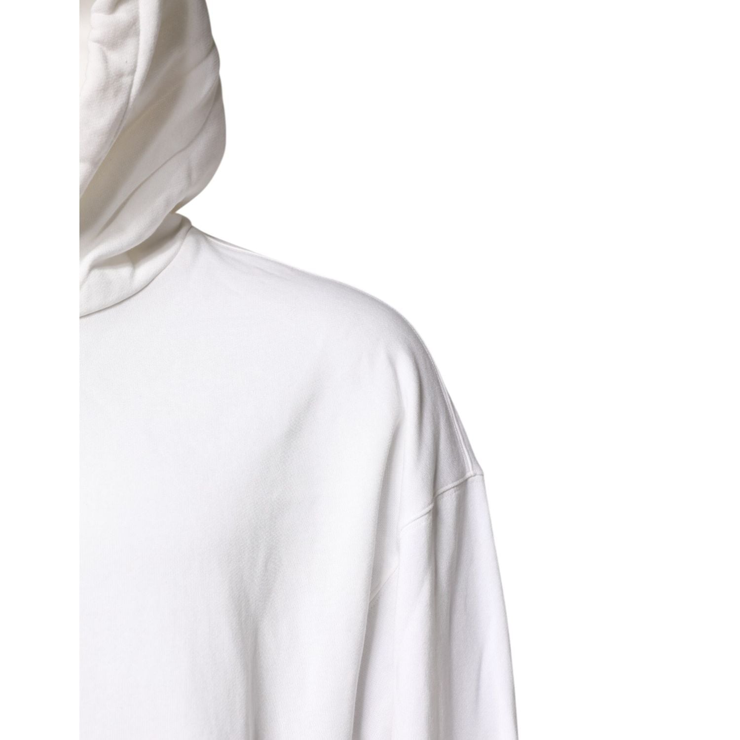 Dolce & Gabbana White Embossed Logo Hooded Sweatshirt Sweater