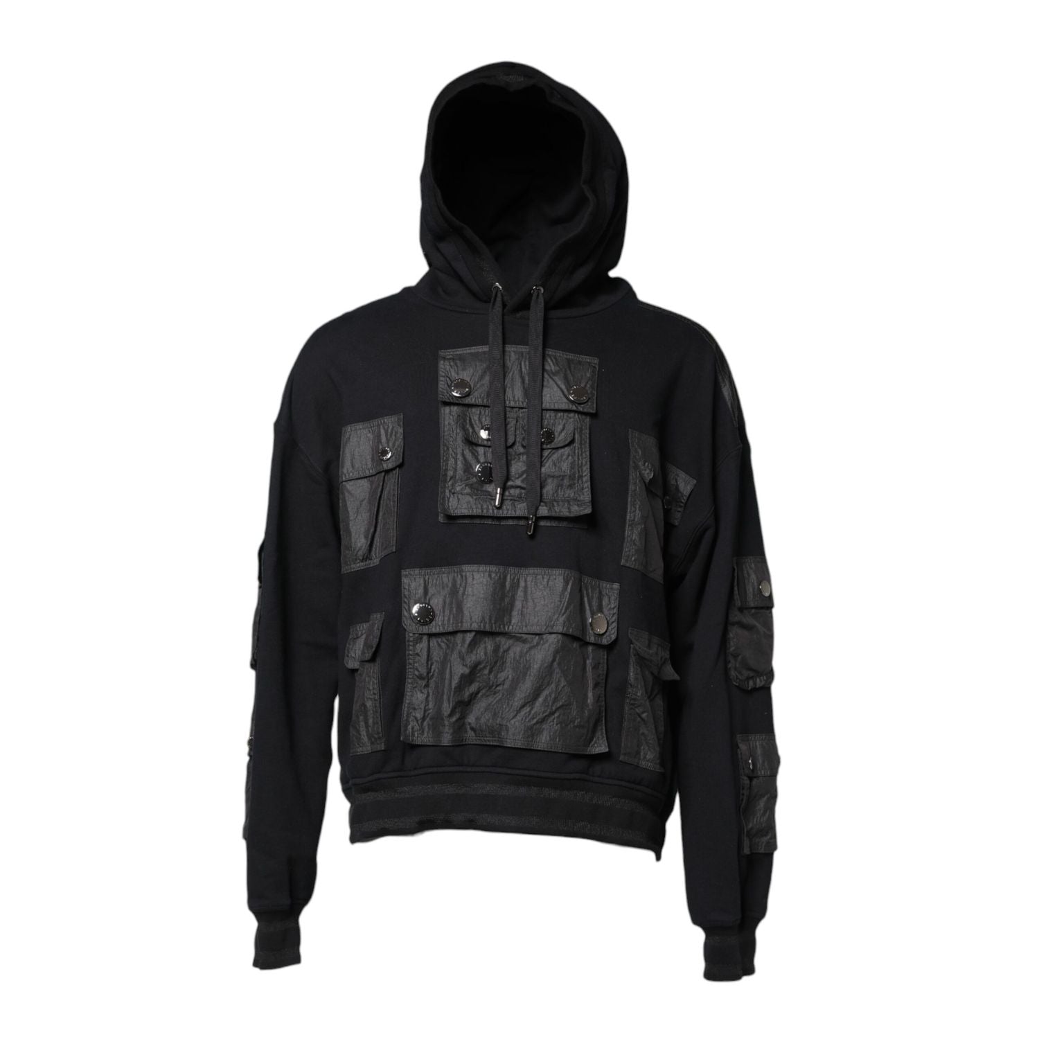 Dolce & Gabbana Black Cotton Hooded Sweatshirt Sweater