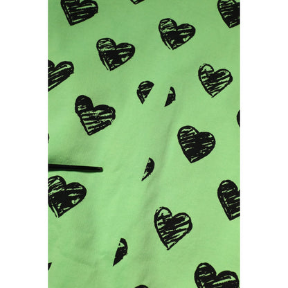 Dolce & Gabbana Green Heart Print Crew Neck Pullover Sweater