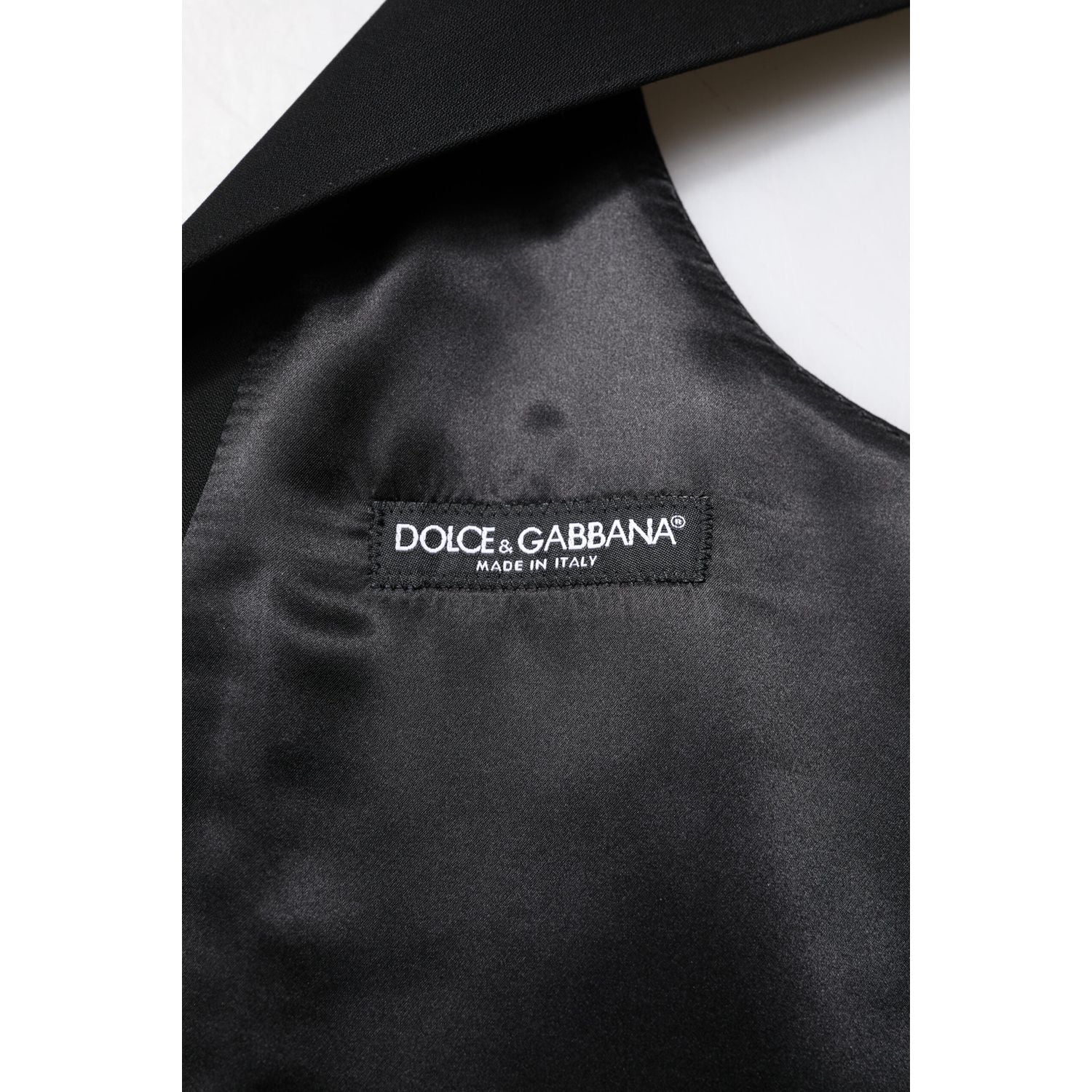 Dolce & Gabbana Black Wool Waistcoat Dress Formal Vest