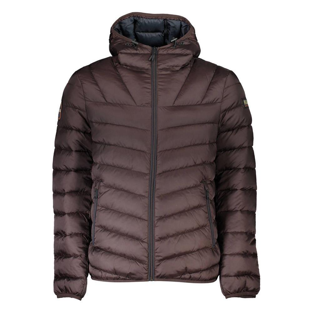 Napapijri Brown Polyamide Men Jacket NA-21678-S