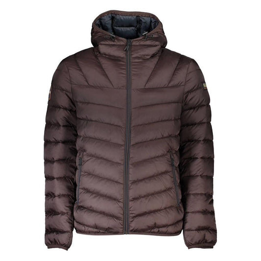 Napapijri Brown Polyamide Men Jacket NA-21678-S