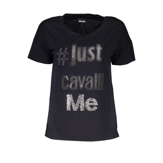 Just Cavalli Black Polyester T-Shirt