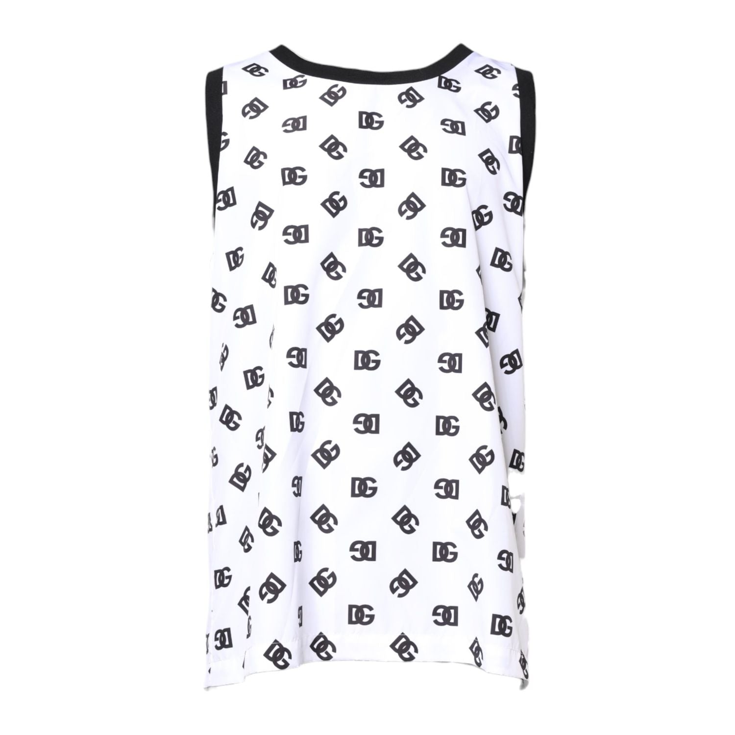 Dolce & Gabbana White Polyester Sleeveless DG Logo T-shirt