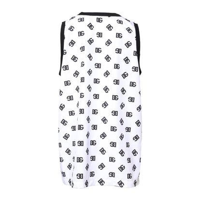 Dolce & Gabbana White Polyester Sleeveless DG Logo T-shirt
