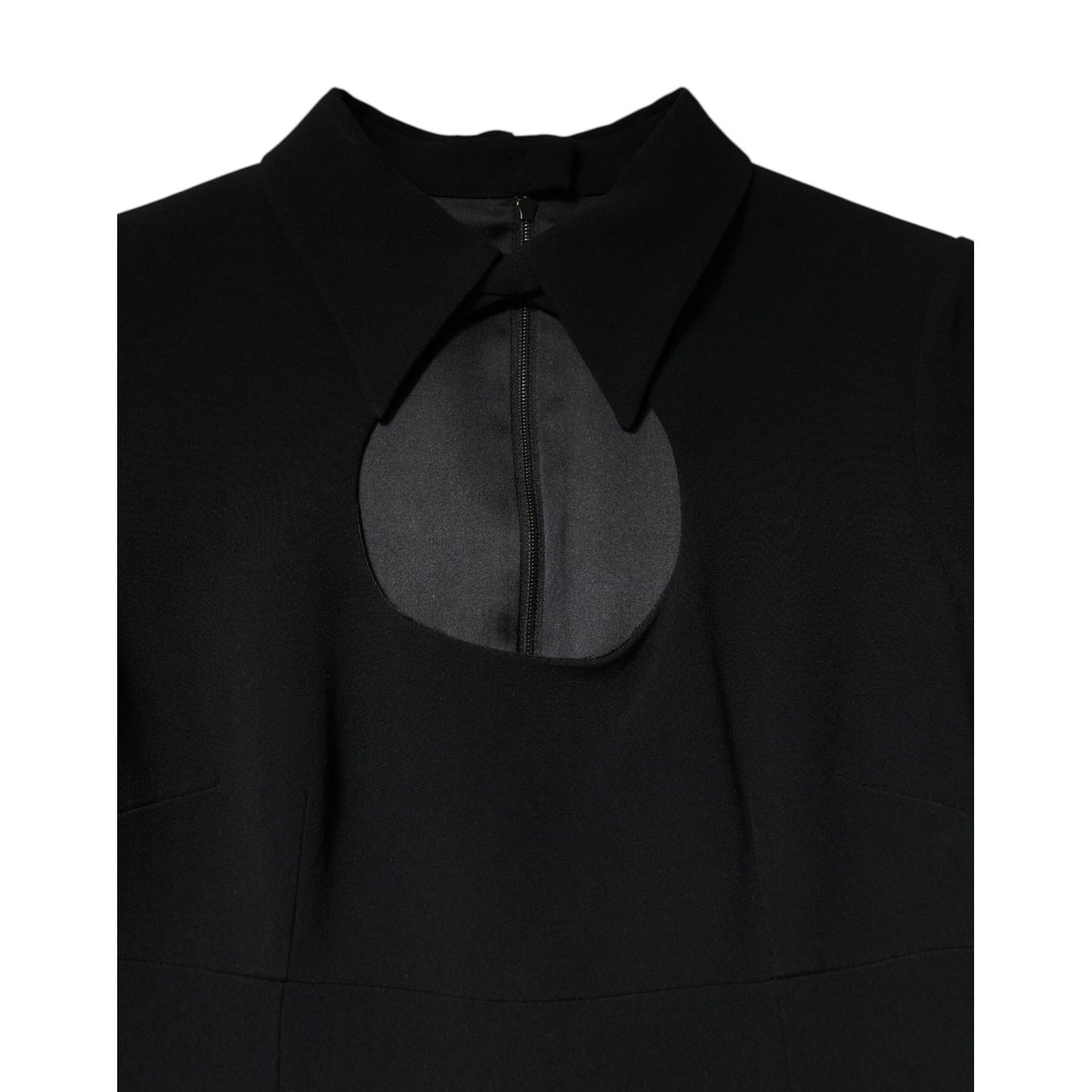 Dolce & Gabbana Black Long Sleeves Bodycon Sheath Midi Dress