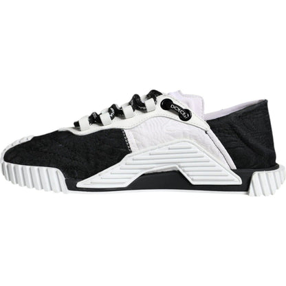 Dolce & Gabbana White Black Low Top NS1 Sneakers Shoes