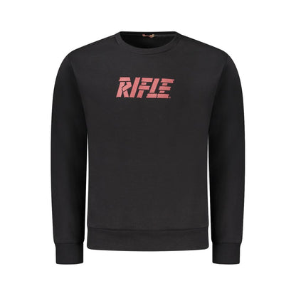 Rifle Black Cotton Men's Crewneck Sweater