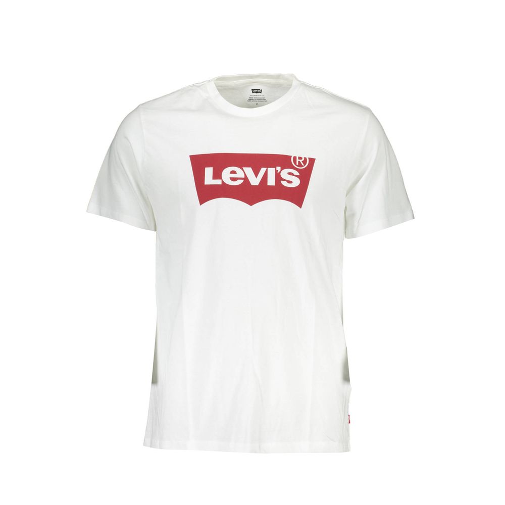 Levi's White Cotton Men T-Shirt with bold logo on front, made from soft cotton, perfect for casual style and comfort.