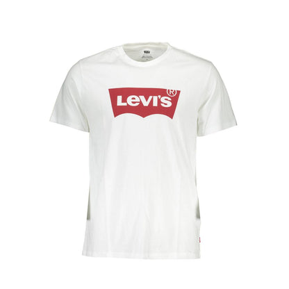 Levi's White Cotton Men T-Shirt with bold logo on front, made from soft cotton, perfect for casual style and comfort.