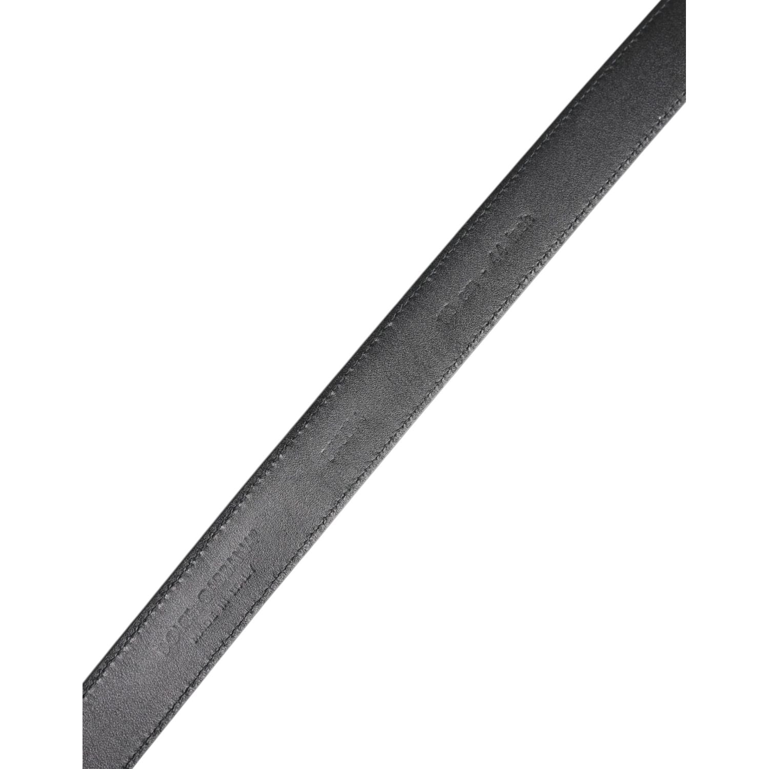 Dolce & Gabbana Black Calf Leather Classic Metal Buckle Belt