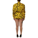 Dolce & Gabbana Yellow Leopard Long Sleeves Jumpsuit Dress TSH90441-36
