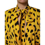 Dolce & Gabbana Yellow Leopard Long Sleeves Jumpsuit Dress TSH90441-36