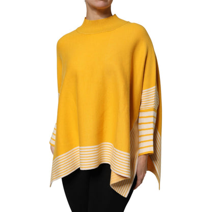 SIGNS Yellow Stripe Long Sleeve Overcoat Pullover Sweater