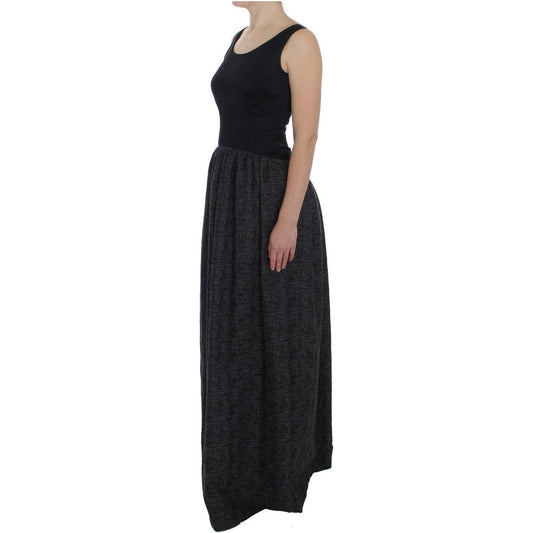 Dolce & Gabbana Black Gray Sheath Gown Full Length Dress