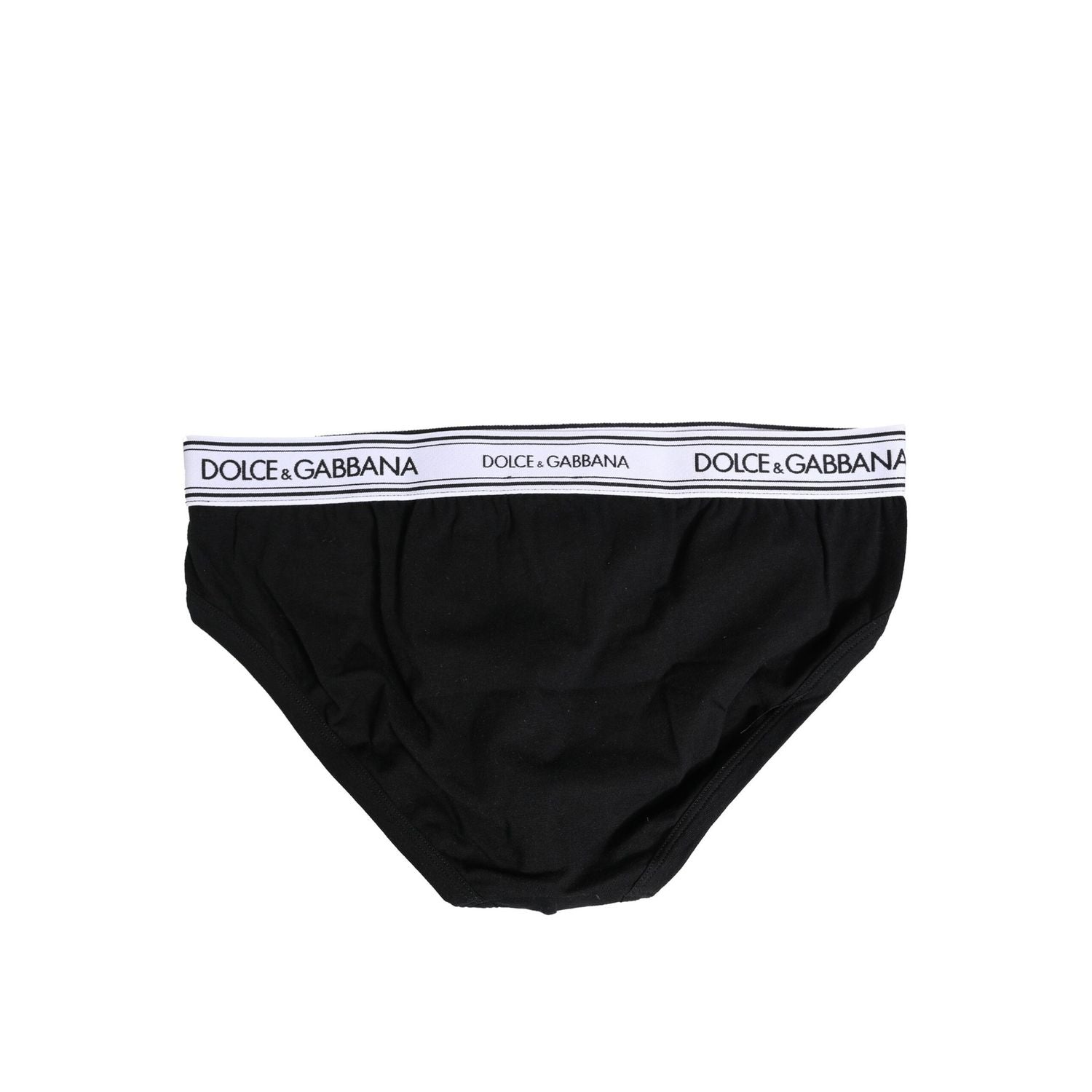 Dolce & Gabbana Black Cotton Stretch Regular Brief Underwear