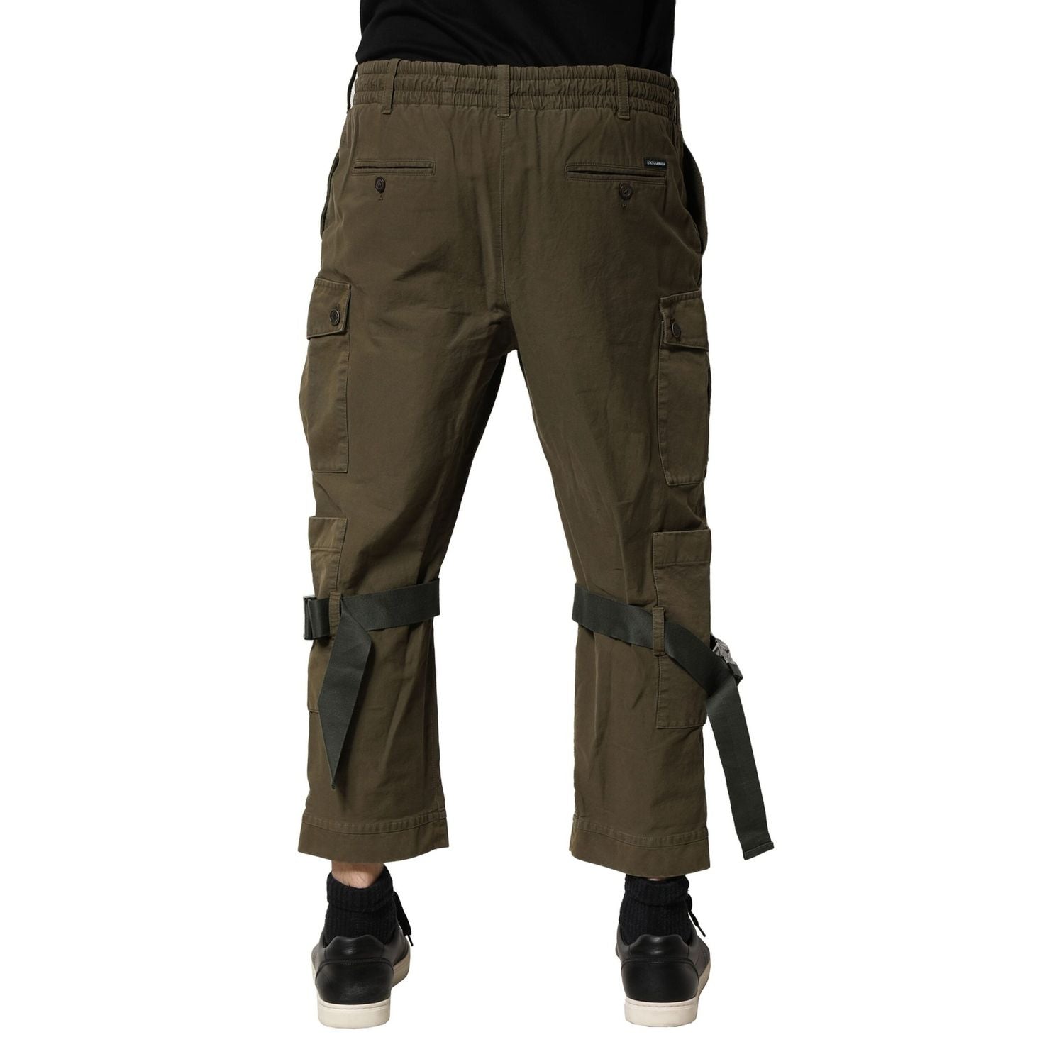 Dolce & Gabbana Brown Cotton Cargo Drawstring Pants