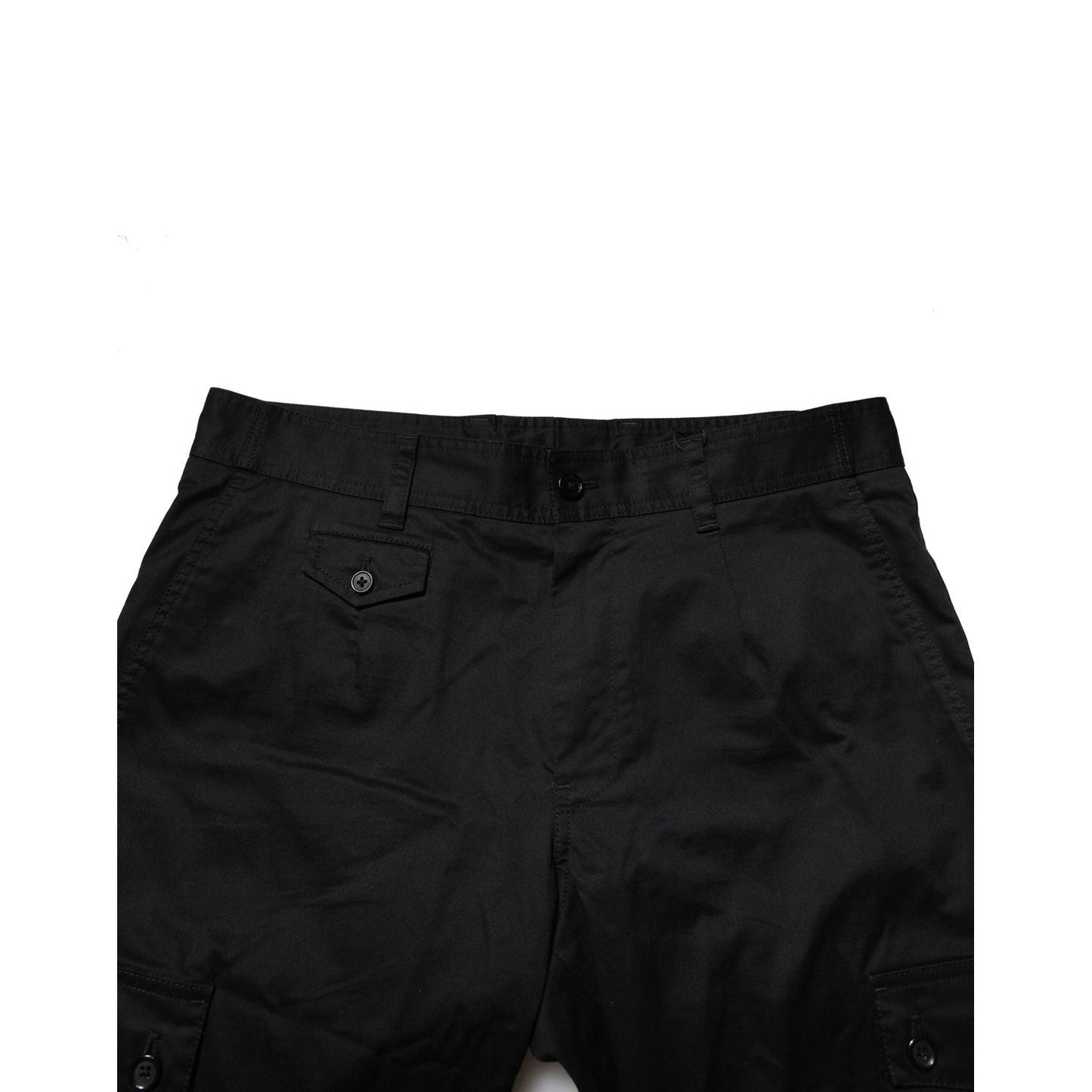 Dolce & Gabbana Black Cotton Dress Slim Formal Pants