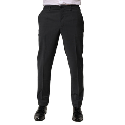 Dolce & Gabbana Black Wool Dress Slim Formal Pants