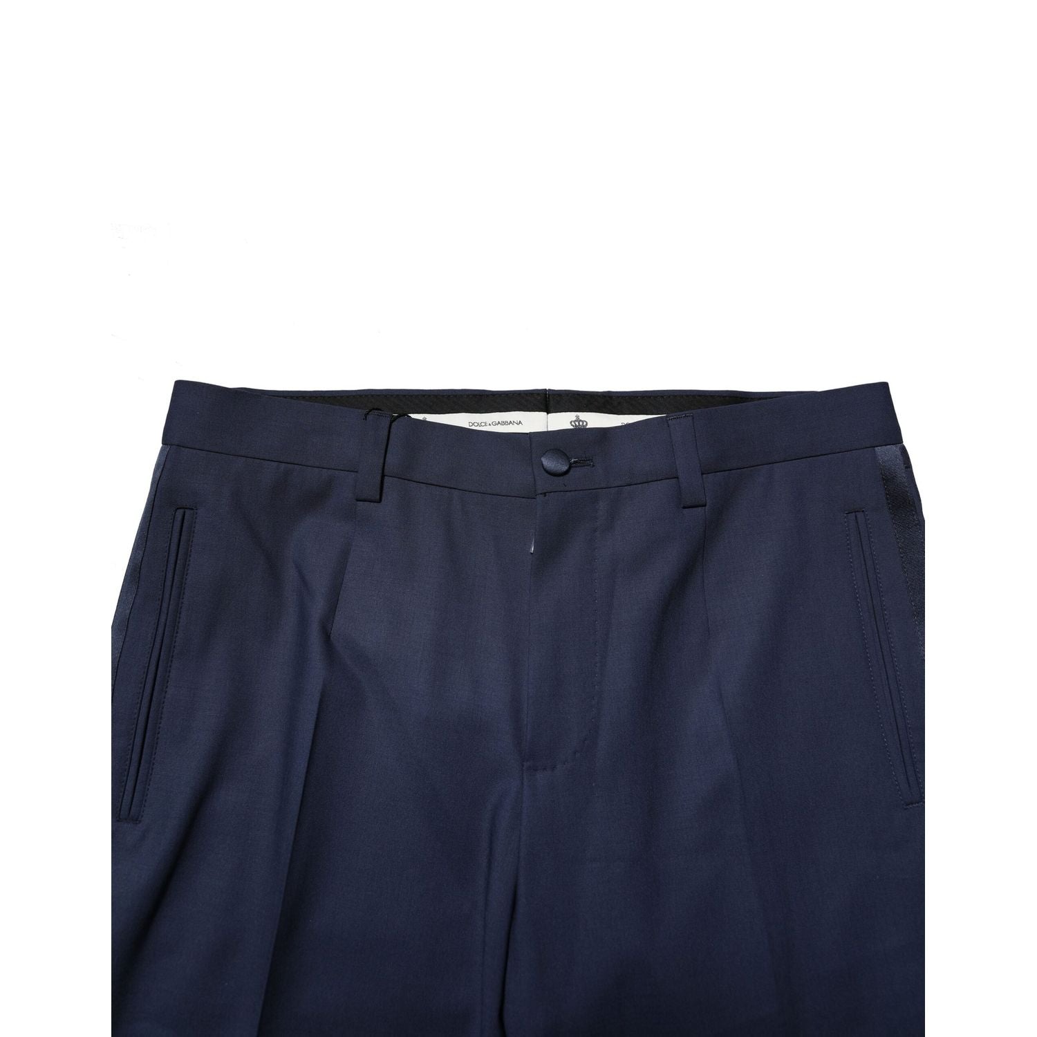 Dolce & Gabbana Dark Blue Wool Dress Formal Pants