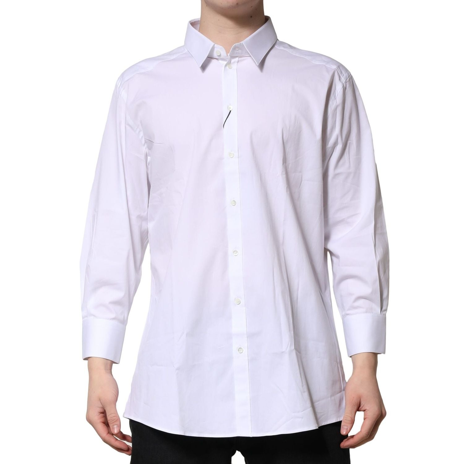 Dolce & Gabbana White GOLD Long Sleeves Dress Formal Shirt