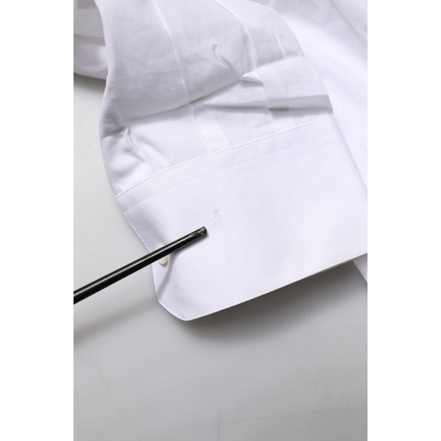 Dolce & Gabbana White GOLD Bib Poplin Dress Men Formal Shirt