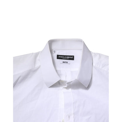 Dolce & Gabbana White MARTINI Long Sleeves Men Formal Shirt