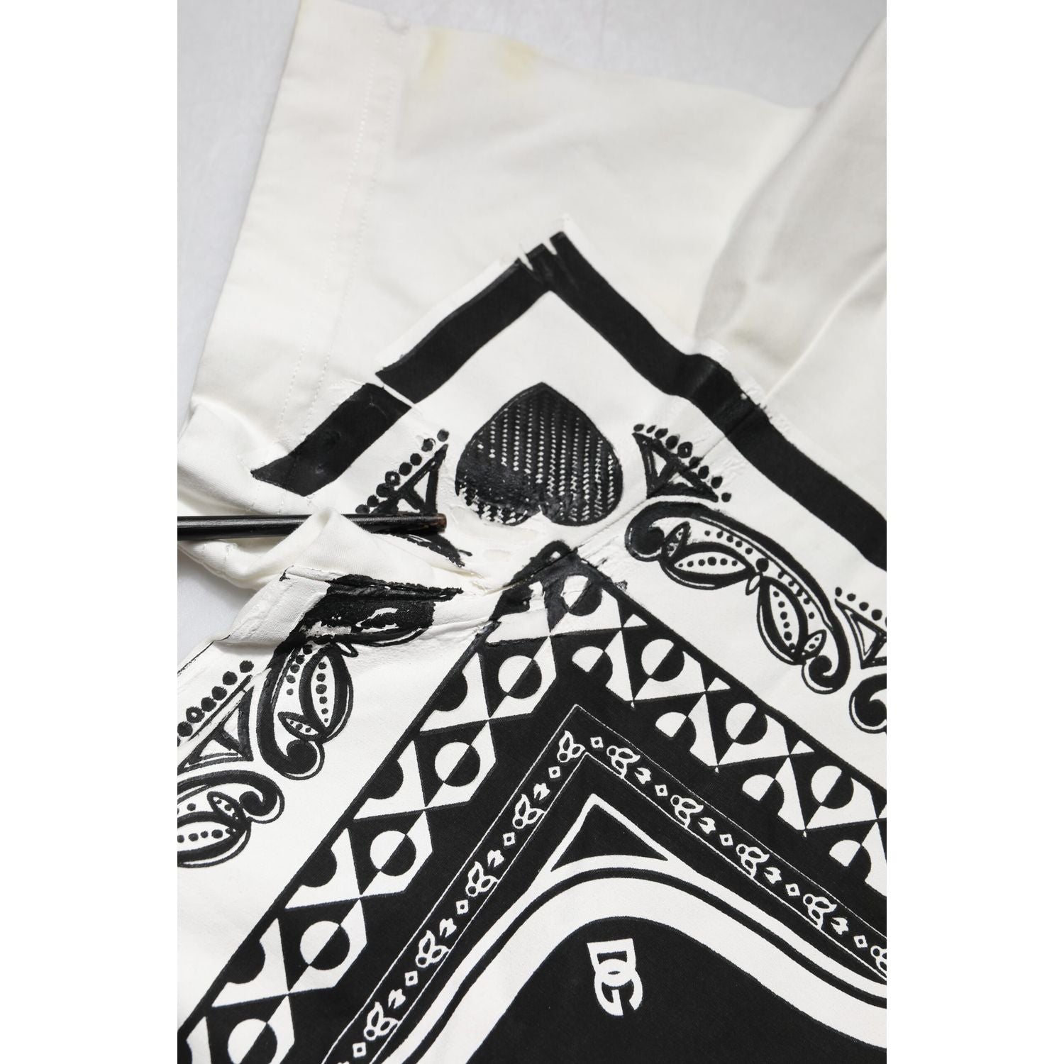 Dolce & Gabbana White Bandana Crew Neck Short Sleeves T-shirt
