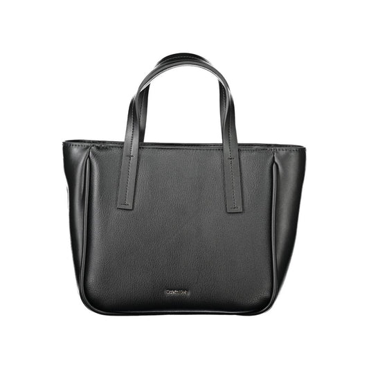 Calvin Klein Black Polyethylene Women Handbag with two handles and adjustable shoulder strap