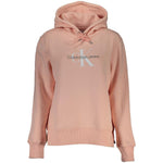 Calvin Klein Chic Pink Fleece Hooded Sweatshirt with Logo Embroidery CA-26199-L