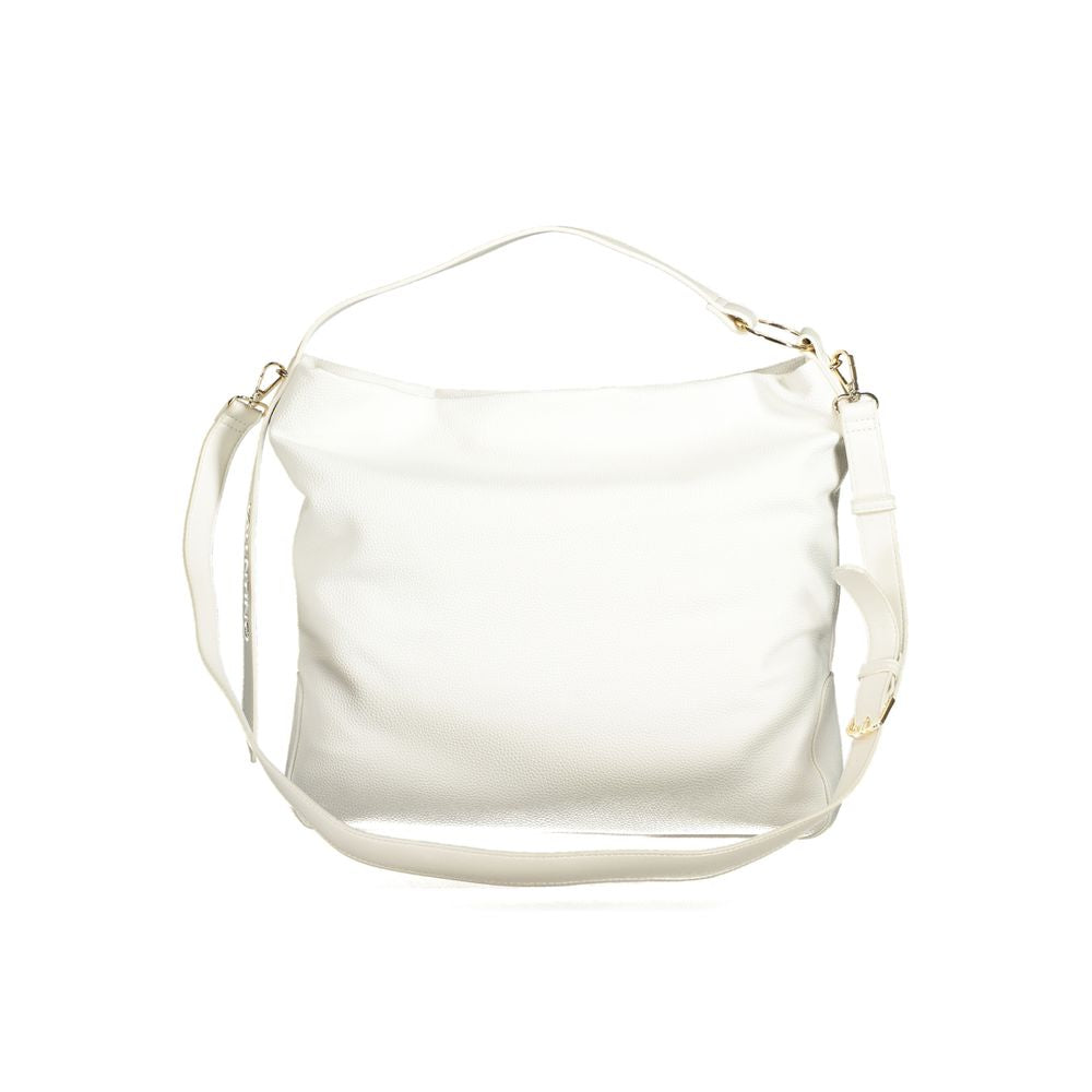 Mario Valentino White Polyethylene Women Handbag with strap and handle, eco-friendly luxury accessory