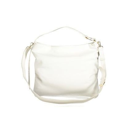 Mario Valentino White Polyethylene Women Handbag with strap and handle, eco-friendly luxury accessory