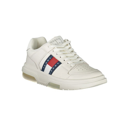 Alt Tag: Tommy Hilfiger White Leather Women Sneaker with iconic logo and stylish design, perfect for fashion-forward athleticism.
