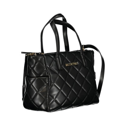 Mario Valentino Black Polyethylene Women Handbag with quilted design and versatile pockets for a modern lifestyle.