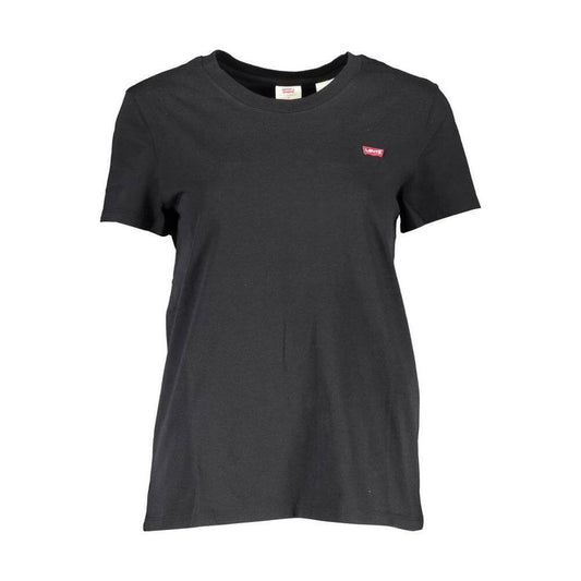 Levi's Black Cotton Women T-Shirt