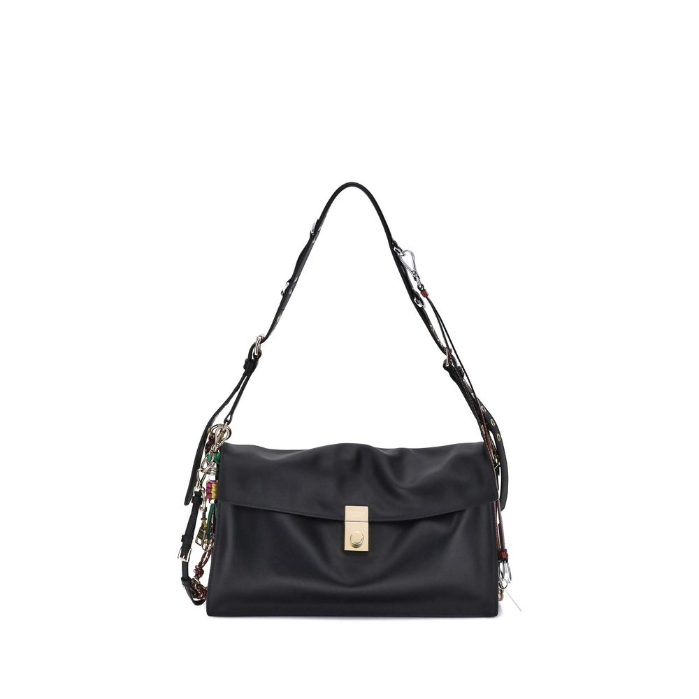 Front view with bag zipped and handles upright.