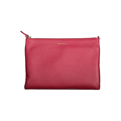 Coccinelle Red Leather Handbag with adjustable shoulder strap, zip closure, logo detail - Best crossbody pouch