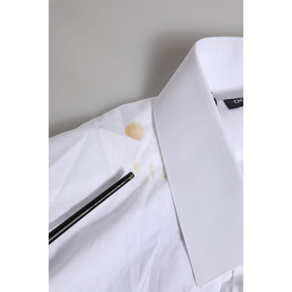 Dolce & Gabbana White Cotton MARTINI Long Sleeve Formal Shirt