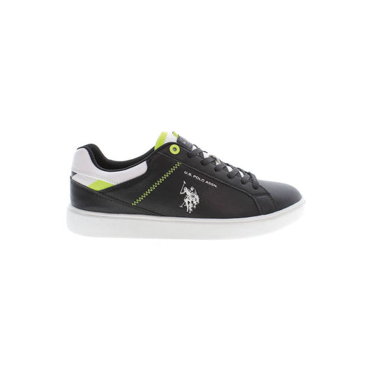 U.S. POLO ASSN. Black Polyester Men Sneaker with contrasting details and signature logo.