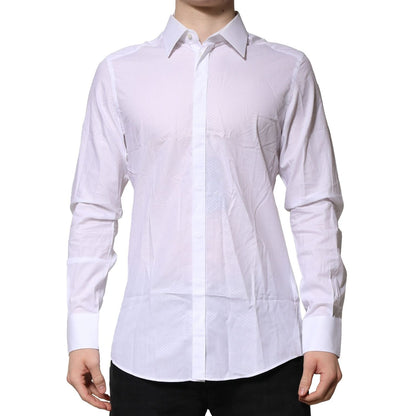 Dolce & Gabbana White MARTINI Cotton Men Dress Formal Shirt